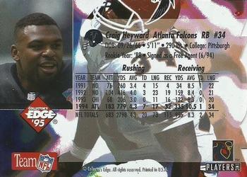 1995 Collector's Edge - Die Cuts #9 Craig Heyward Back