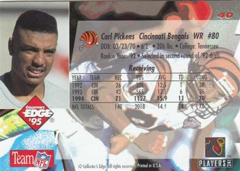 1995 Collector's Edge - Die Cuts #40 Carl Pickens Back
