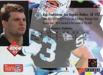 1995 Collector's Edge - Die Cuts #99 Rob Fredrickson Back