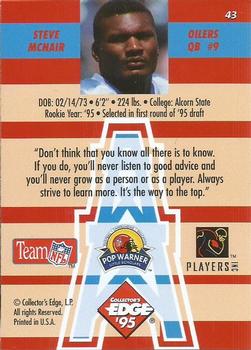 1995 Collector's Edge Instant Replay #43 Steve McNair Back