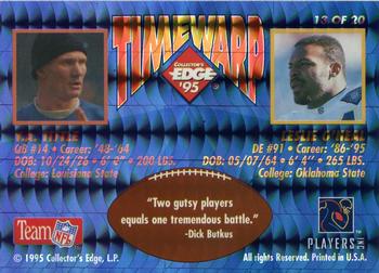 1995 Collector's Edge - TimeWarp Black Label #13 Leslie O'Neal / Y.A. Tittle Back