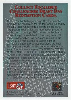 1995 Collector's Edge Excalibur - Challengers Draft Day Redemption #14 Jacksonville Jaguars Back