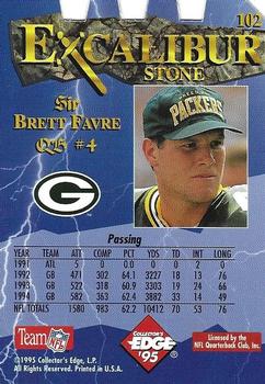 1995 Collector's Edge Excalibur - Die Cuts #102 Brett Favre Back