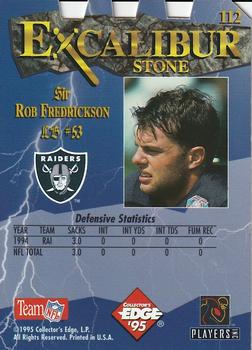 1995 Collector's Edge Excalibur - Die Cuts #112 Rob Fredrickson Back