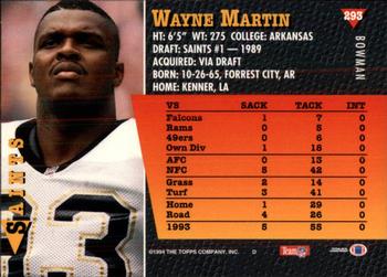 1994 Bowman #293 Wayne Martin Back