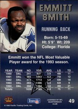1995 Pacific - Platinum #49 Emmitt Smith Back