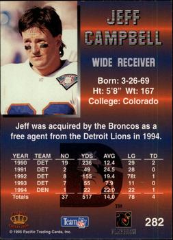 1995 Pacific - Platinum #282 Jeff Campbell Back