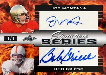 2022 Leaf Signature Series - Dual Signature Fire #SSD-31 Joe Montana / Bob Griese Front