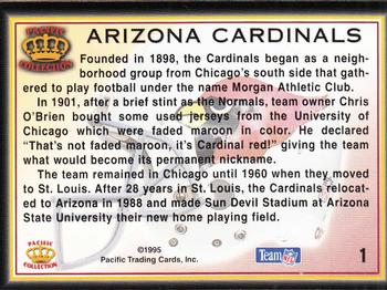 1995 Pacific Prisms - Team Uniforms #1 Arizona Cardinals Back