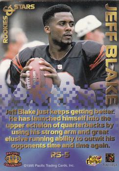 1995 Pacific Triple Folder - Rookies and Stars #RS-5 Jeff Blake Back