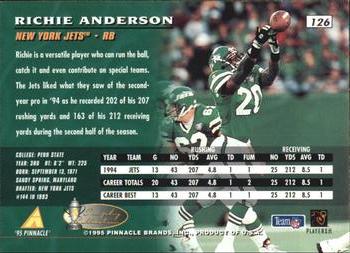 1995 Pinnacle - Artist's Proofs #126 Richie Anderson Back