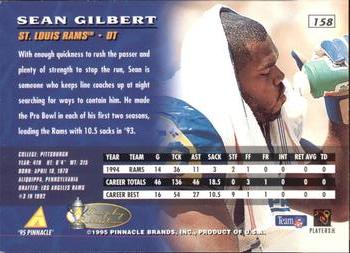 1995 Pinnacle - Artist's Proofs #158 Sean Gilbert Back