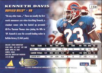 1995 Pinnacle - Trophy Collection #156 Kenneth Davis Back