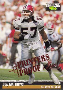 1995 Pro Line - Printer's Proofs #187 Clay Matthews Front