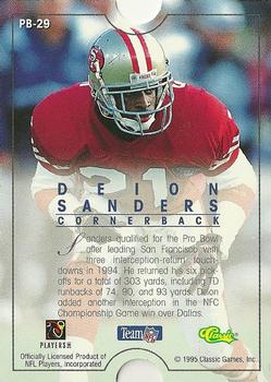 1995 Pro Line - Pro Bowl #PB-29 Deion Sanders Back