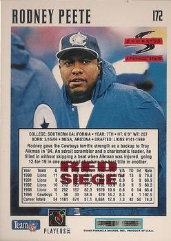 1995 Score - Red Siege #172 Rodney Peete Back