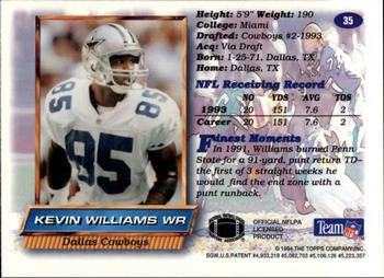 1994 Finest - Refractors #35 Kevin Williams Back