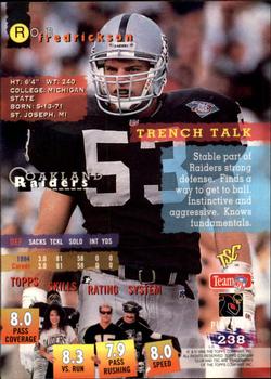 1995 Stadium Club - Members Only #238 Rob Fredrickson Back