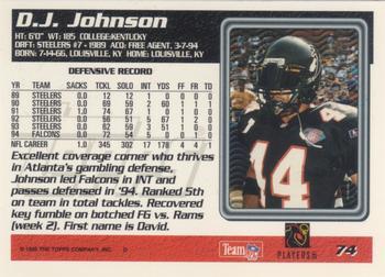 1995 Topps - Carolina Panthers #74 D.J. Johnson Back