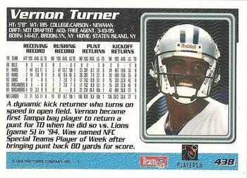 1995 Topps - Carolina Panthers #438 Vernon Turner Back