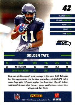 2010 Donruss Rated Rookies #42 Golden Tate Back