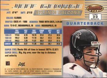 1996 Bowman's Best - Atomic Refractors #30 Jeff George Back