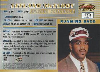 1996 Bowman's Best - Atomic Refractors #138 Leeland McElroy Back