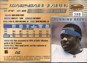 1996 Bowman's Best - Refractors #100 Marshall Faulk Back