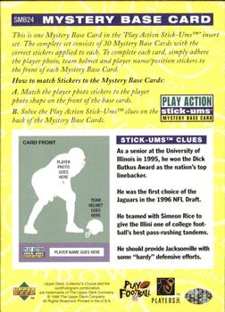 1996 Collector's Choice Update - Play Action Stick-Ums Mystery Bases #SMB24 Kevin Hardy Back