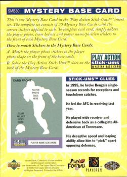 1996 Collector's Choice Update - Play Action Stick-Ums Mystery Bases #SMB30 Carl Pickens Back