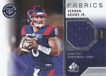 2021 SP Game Used CFL - Fabrics #VA Vernon Adams Jr. Front