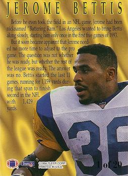 1994 Fleer - Rookie Sensations #1 Jerome Bettis Back