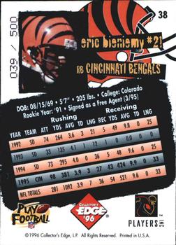 1996 Collector's Edge - Holofoil #38 Eric Bieniemy Back