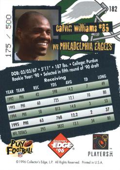 1996 Collector's Edge - Holofoil #182 Calvin Williams Back