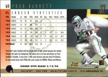 1996 Donruss - Press Proofs #37 Fred Barnett Back