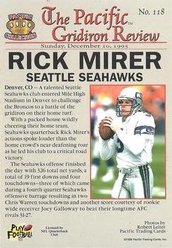 1996 Pacific Gridiron - Gold #118 Rick Mirer Back