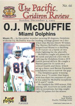 1996 Pacific Gridiron - Red #66 O.J. McDuffie Back