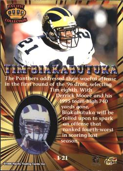 1996 Pacific Invincible - Bronze #I-21 Tim Biakabutuka Back
