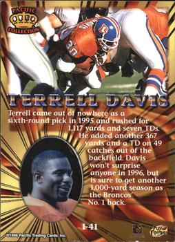 1996 Pacific Invincible - Bronze #I-41 Terrell Davis Back