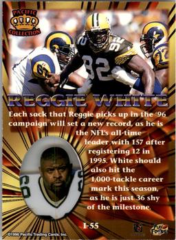1996 Pacific Invincible - Bronze #I-55 Reggie White Back