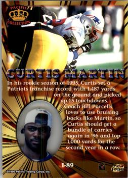1996 Pacific Invincible - Bronze #I-89 Curtis Martin Back