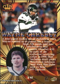 1996 Pacific Invincible - Bronze #I-97 Wayne Chrebet Back