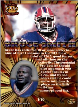 1996 Pacific Invincible - Silver #I-19 Bruce Smith Back