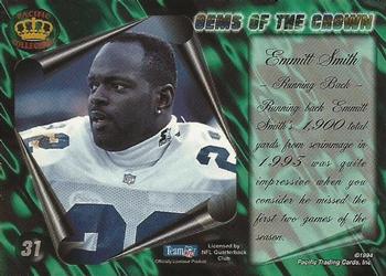 1994 Pacific - Gems of the Crown #31 Emmitt Smith Back