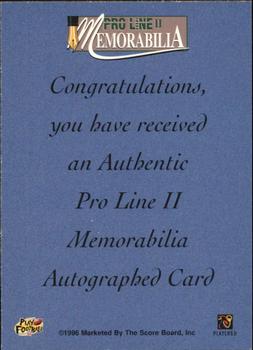 1996 Pro Line Memorabilia - Rookie Autographs #13 Eric Moulds Back
