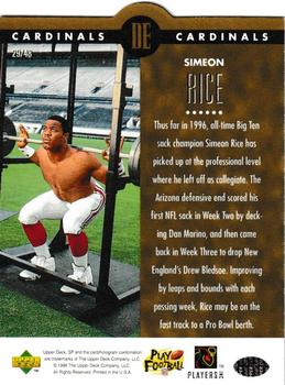1996 SP - Holoview Die Cuts #29 Simeon Rice Back
