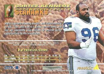 1994 Pinnacle #8 Cortez Kennedy Back