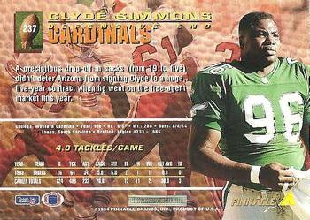 1994 Pinnacle #237 Clyde Simmons Back