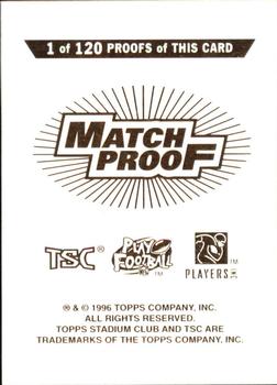 1996 Stadium Club - Match Proofs #NNO Eric Allen Back