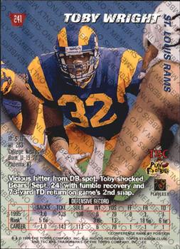 1996 Stadium Club - Members Only #241 Toby Wright Back